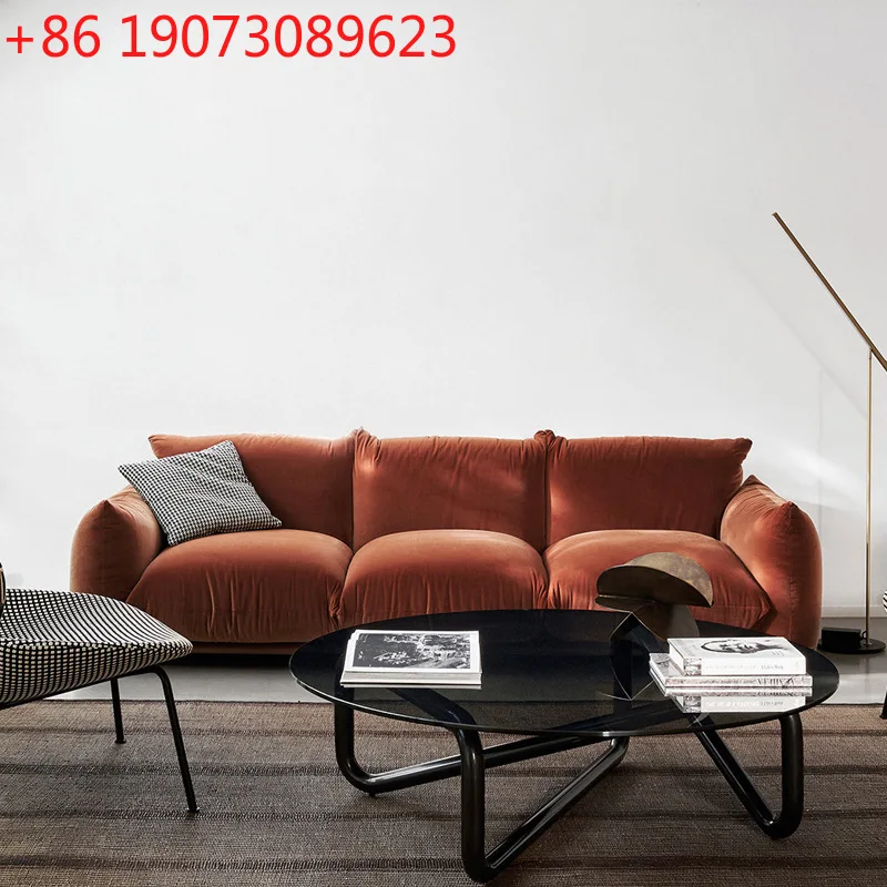 

Italian minimalist fabric sofa Nordic three creative simple modern floor-to-ceiling bread sofa