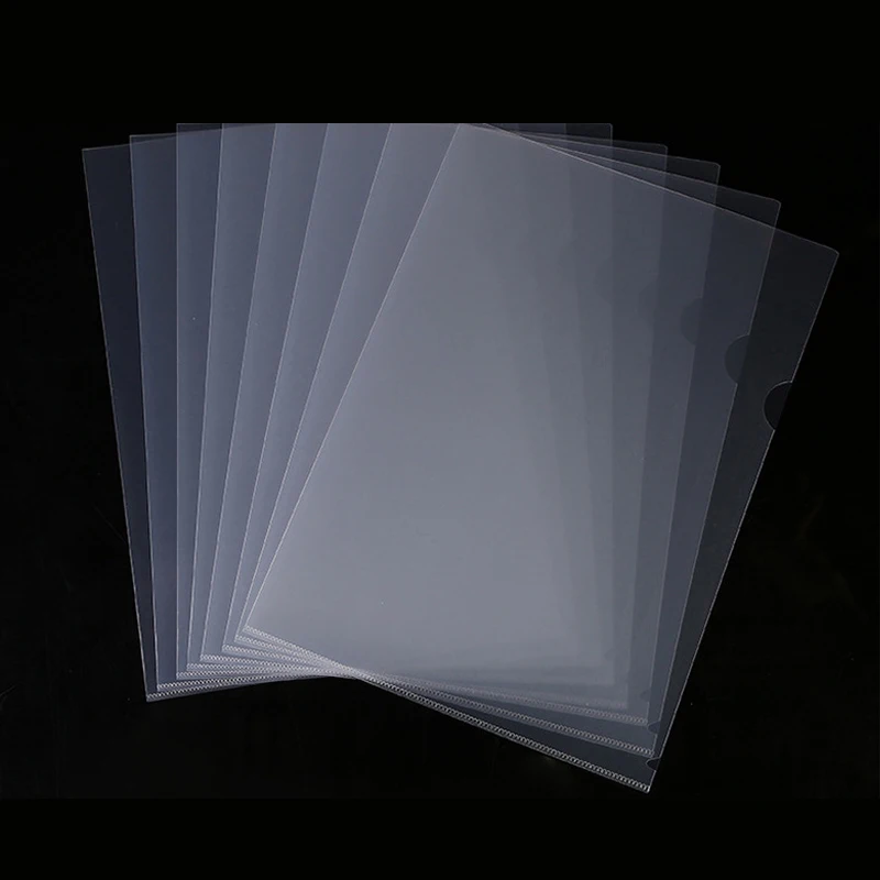 10pcs L Shape Plastic A4 Transparent Clear File Folders Bag Document Envelope Wallet Files Storage Bag School Office Supplies