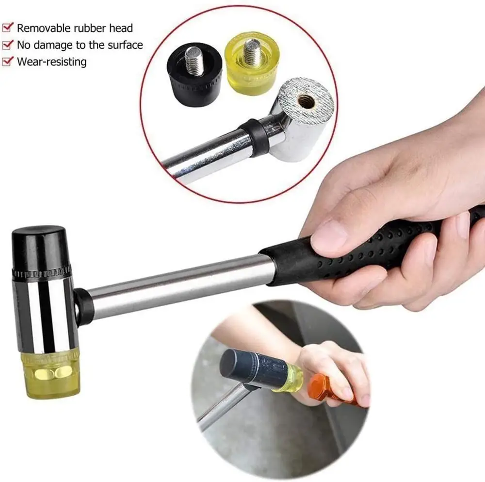 Dent Repair Tools Rubber Hammer 9 Heads Tap Down Tools Paintless Dent Removal Kit for Remove Dents