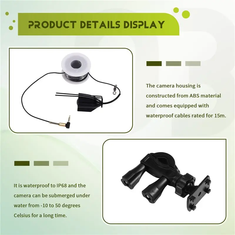ABZW ハンドヘルド 1080P 水中釣りカメラ 220 °   4.3インチ液晶魚群探知機 ポータブル魚探 水深計 夜間視力付き