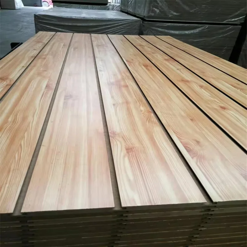 (customized)18mm Melamine Face MDF Aluminum Slatwall Panel - Wood Color