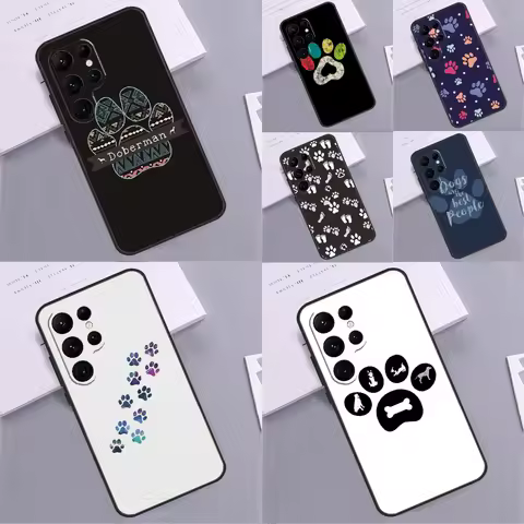 Dog foot print Paw Colorful Pattern Phone Case For Samsung Galaxy S24 S25 Ultra S9 S10 S20 S22 S21 S23 Plus S24 FE Cover Coque