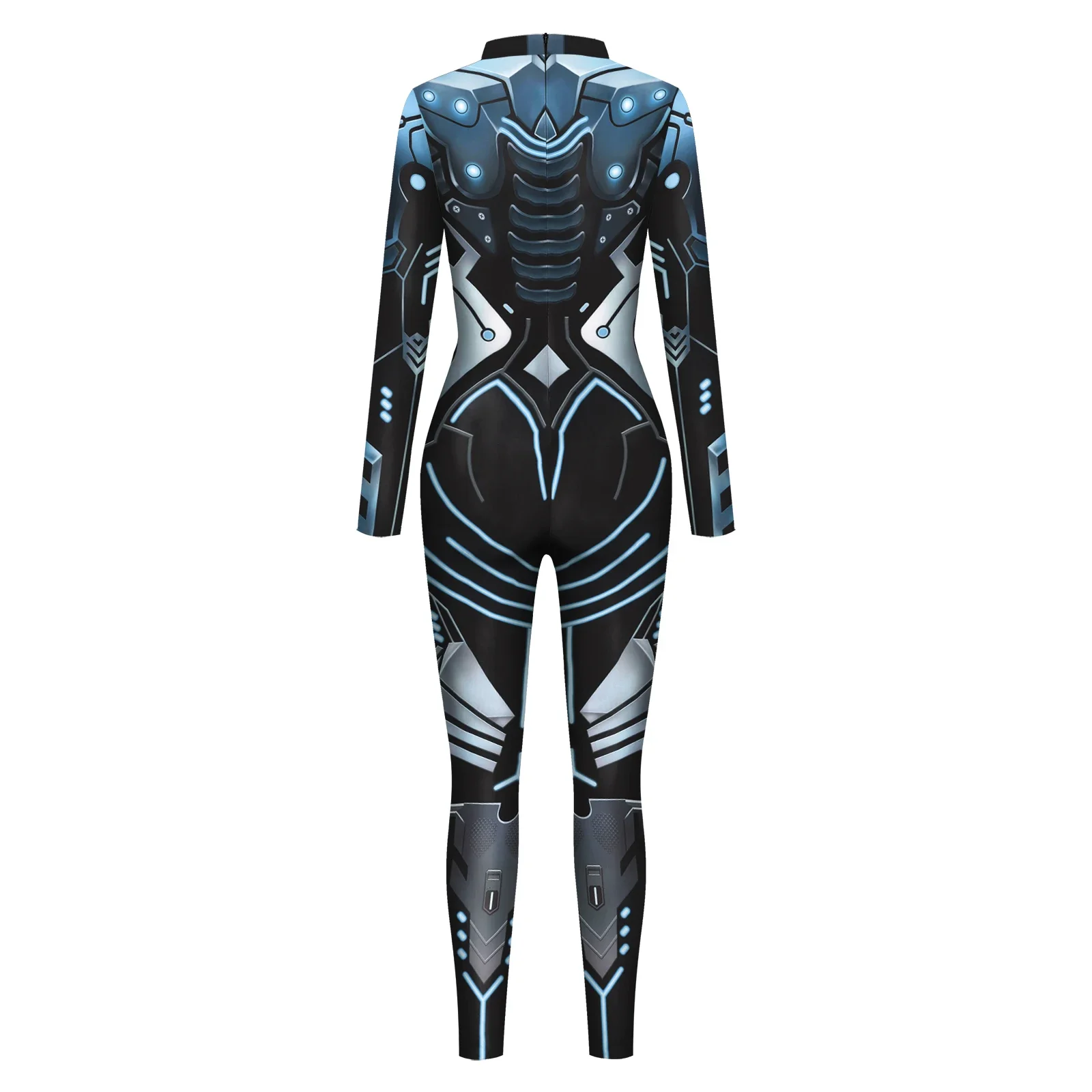 Zawaland Women Zentai Bodysuit Fancy Festival Catsuit Adult Cosplay Robot Game Jumpsuit Women Funny Long Sleeve Party Clothes