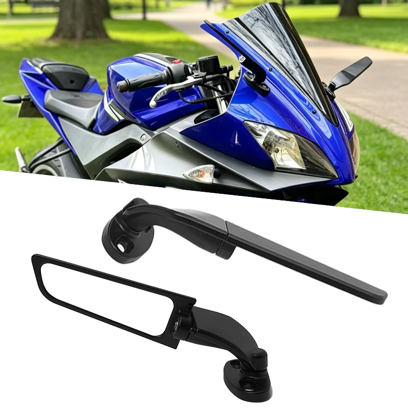 Universal Motorcycle Rearview Mirrors Wind Wing Adjustable Rotating Side Mirrors For Kawasaki For Ninja 250 300 400 650 H2 H4