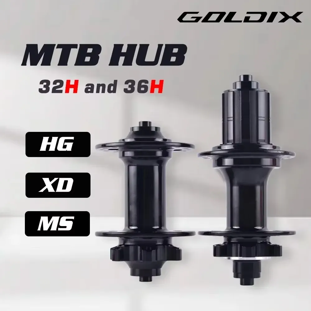 GOLDI 120 Click Hub 6 Bearing MTB Mountain Bike Hub Front Rear 28 32 36 Holes QR Thru-axle Disc Brake Bicycle MS/XD Hubs 12Speed