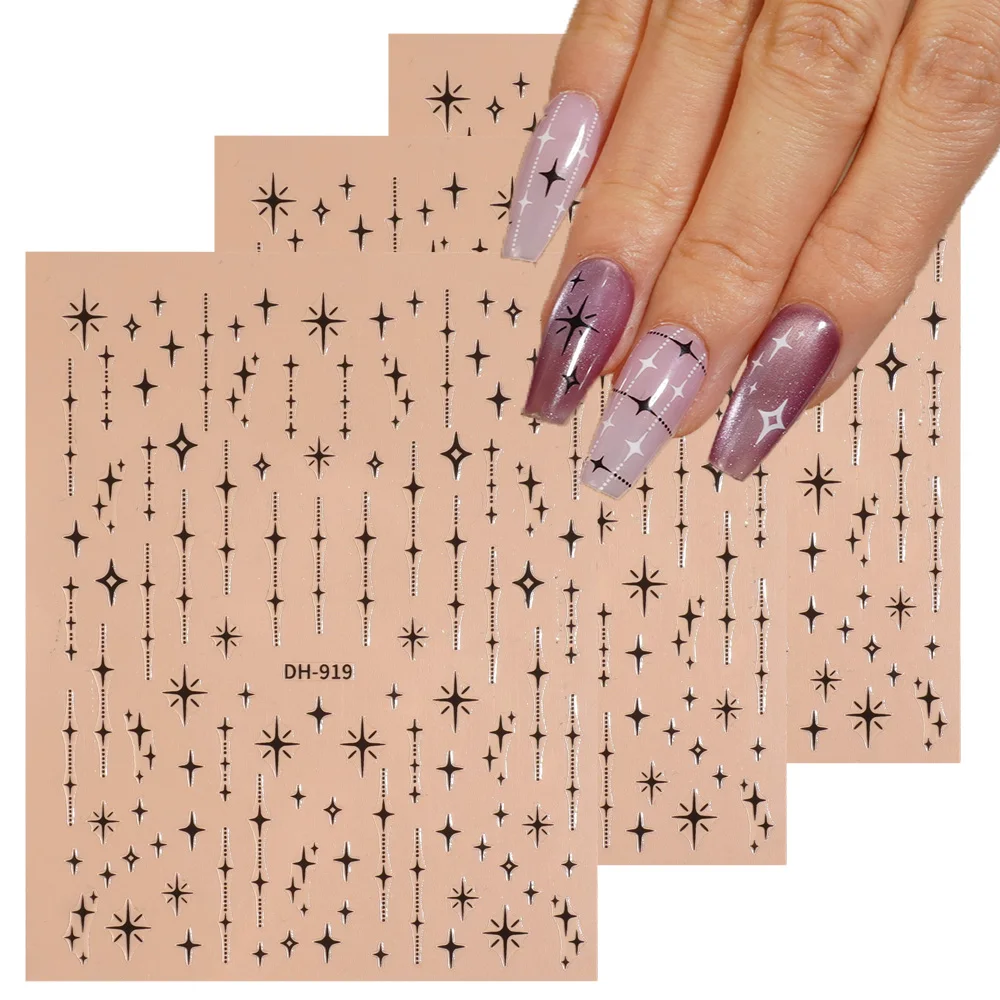 1/5/10pcs 3D 플랫 몽환적인 동화 스타일 네일 스티커 스타 네일 아트 스티커 DIY 여성 매니큐어 자기 접착 장식 데칼