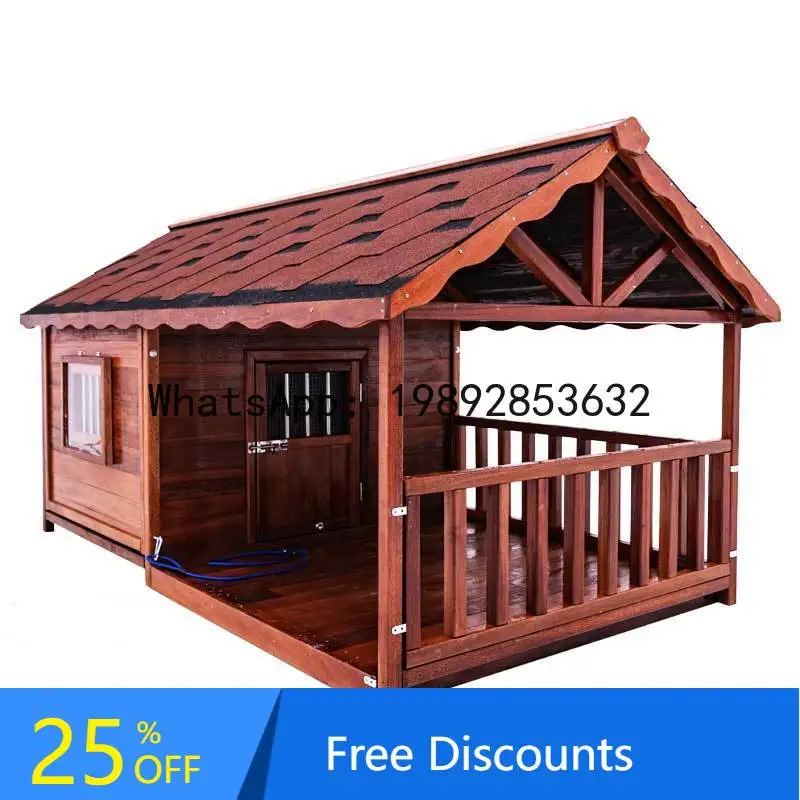 YFY  House Outdoor Waterproof All-Season  Kennel Solid Wood  House Large  Villa Waterproof