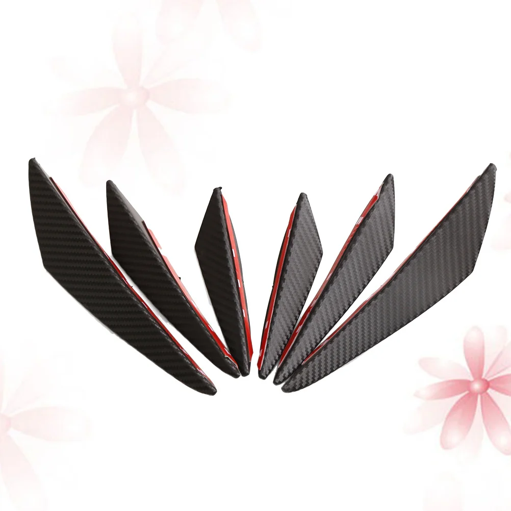 6 قطعة العالمي Pp الجبهة الشفاه الفاصل المفسد التفاف لسيارة الوفير زاوية مجرفة ألياف الكربون نمط دائم طلاء الأشعة فوق البنفسجية #5