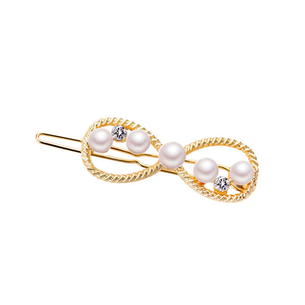 

6pcs Alloy Geometric Hair Clips Pearl Design Hollow Barrettes For Women Girls Fashion Hair Accessories Bobby Pins Easy Grip All