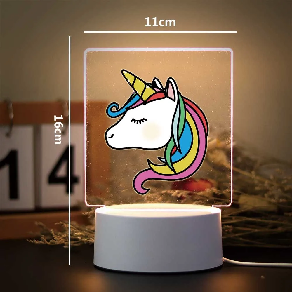 Lampada da tavolo intercambiabile a colori unicorno carino 1 pc per luce notturna per bambini domestici