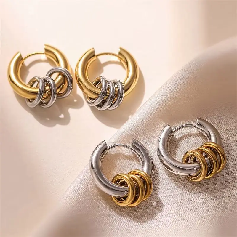 Boucles d'oreilles pour femmes en acier inoxydable