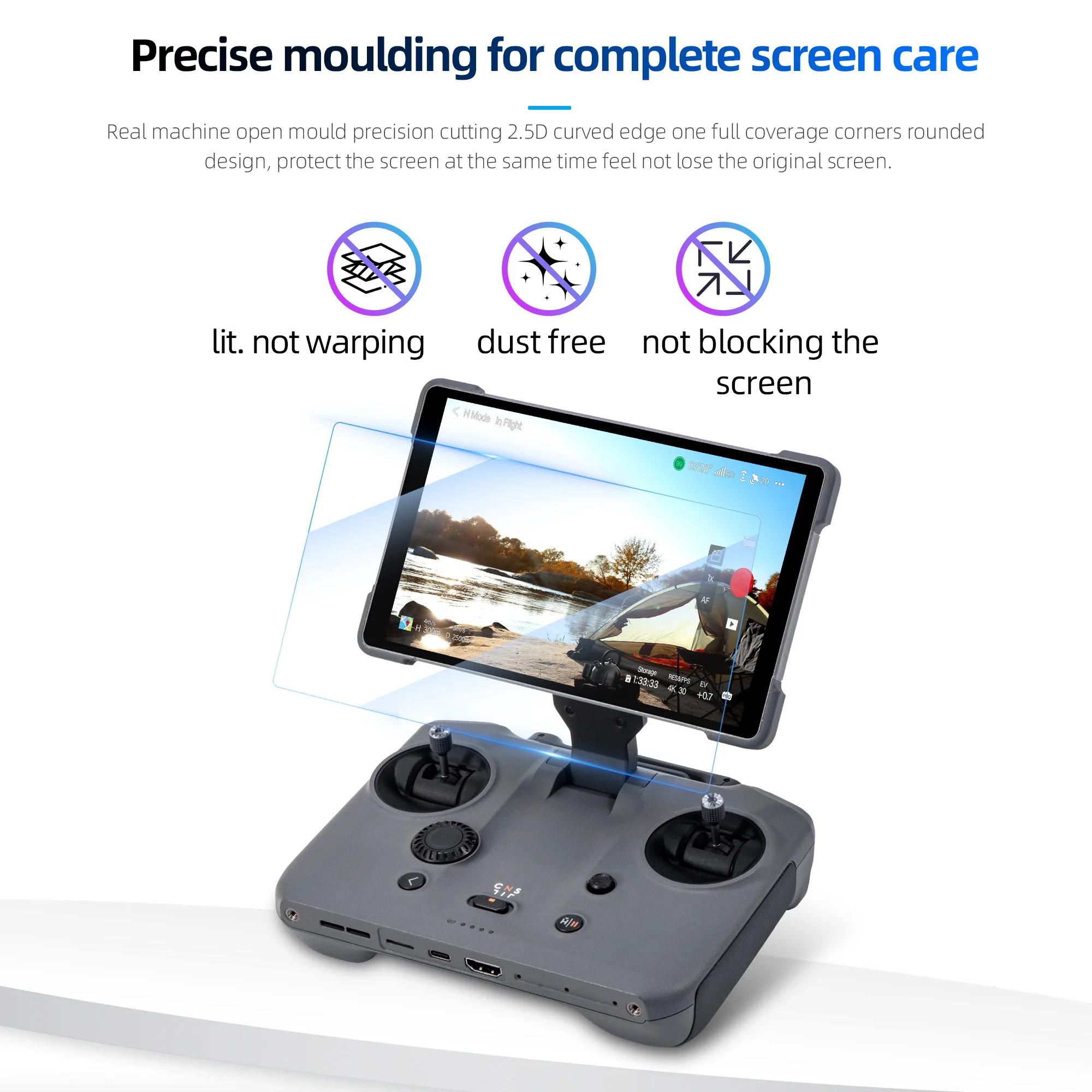 Pellicola temperata RC Pro 2 HD Pellicola temperata migliorata con trasparenza AR per telecomando DJI Mavic 4 Pro Protezione schermo RC Pro 2