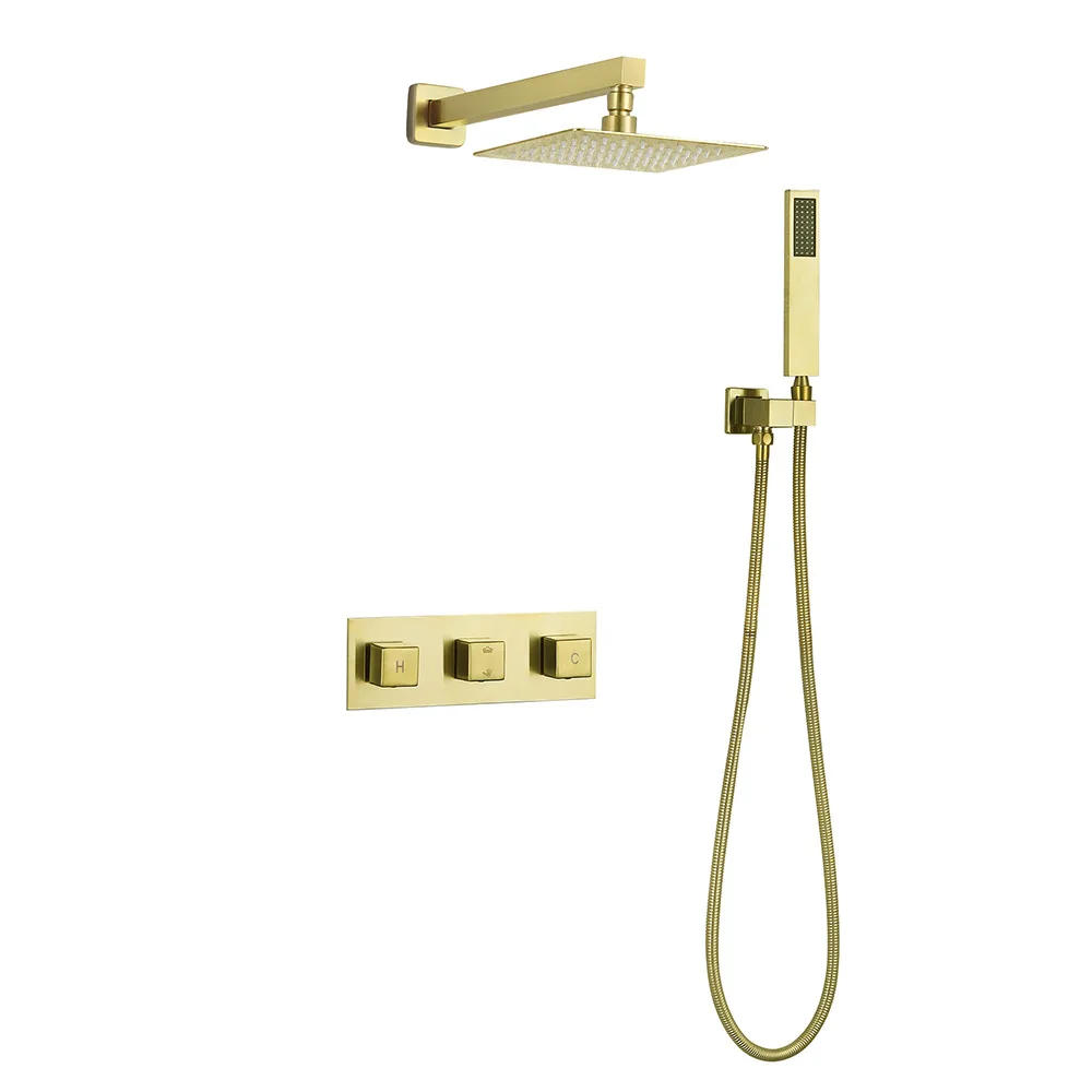 Wall Mount Shower System Top Waterfall Rainfall Faucet System Concealed Shower Mixer Set Waterfall Shower Faucet Set Kit