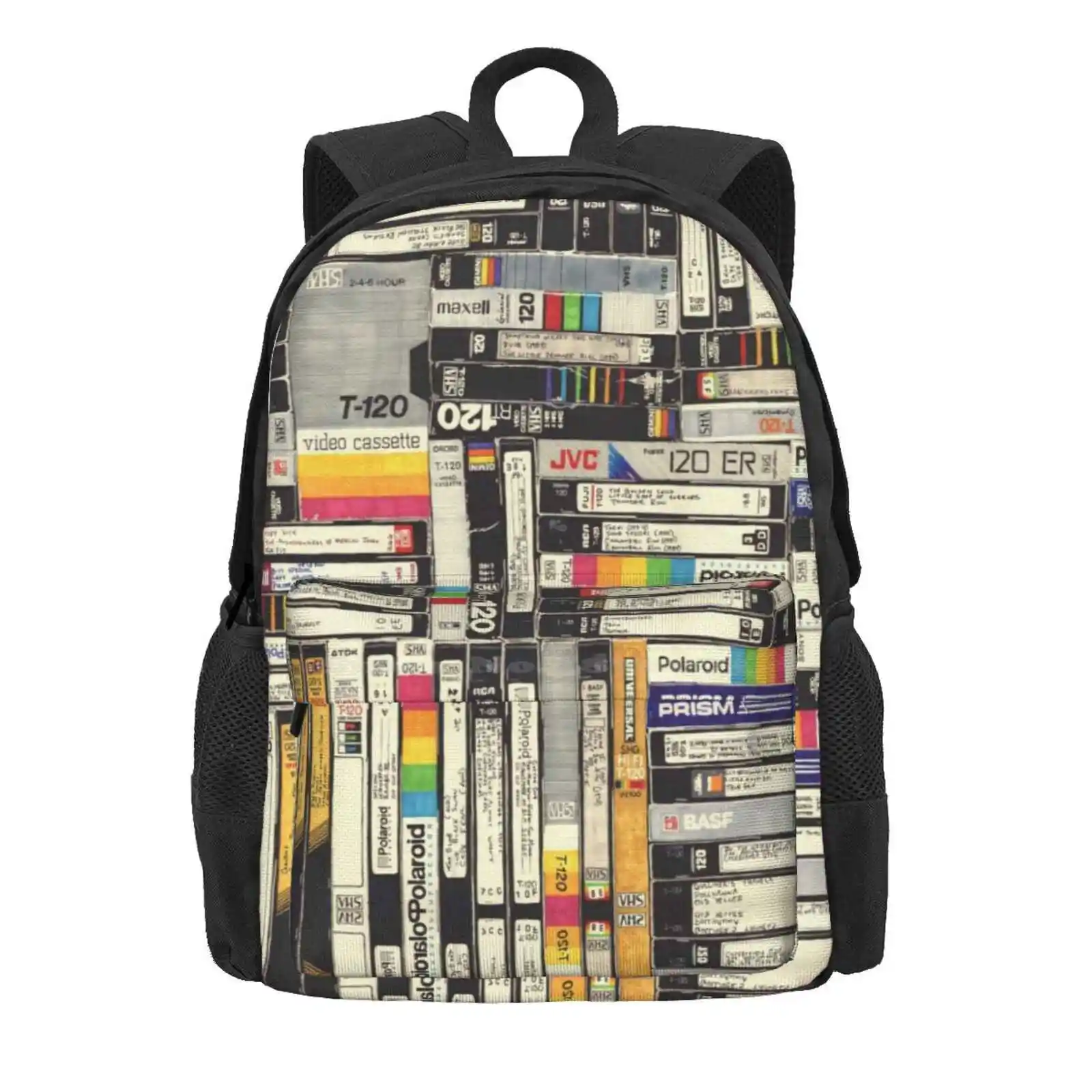 Vhs Hot Sale Schoolbag Backpack Fashion Bags Vhs Permanent Marker Pop Culture Vintage Retro Movies Pattern Wallpaper 80S