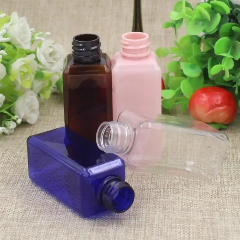 50pcs/lot 50 ml transparent rectangle clamshell packing bottle shampoo of essential oil bottles travel