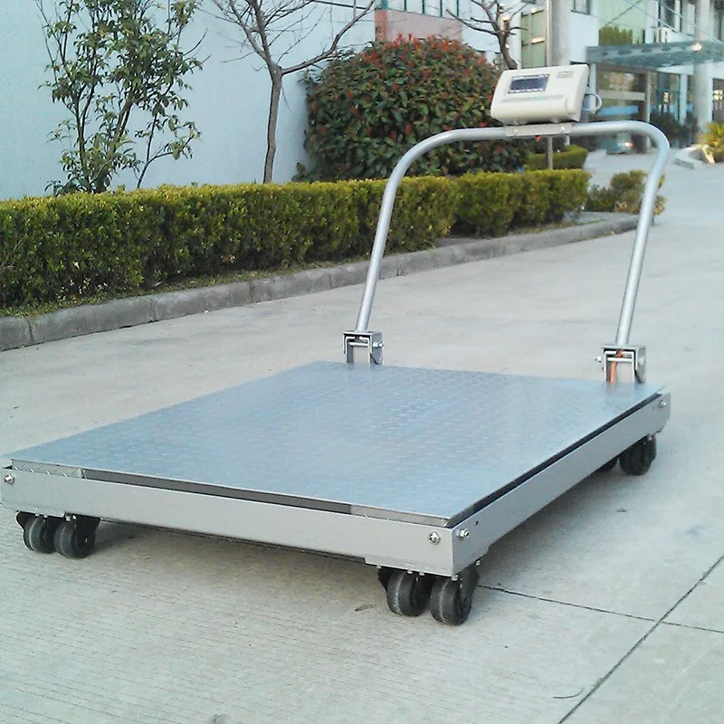 Hand Push Mobile Scale Foldable with Roller Mobile Platform Scale Warehousing Transportation Equipment