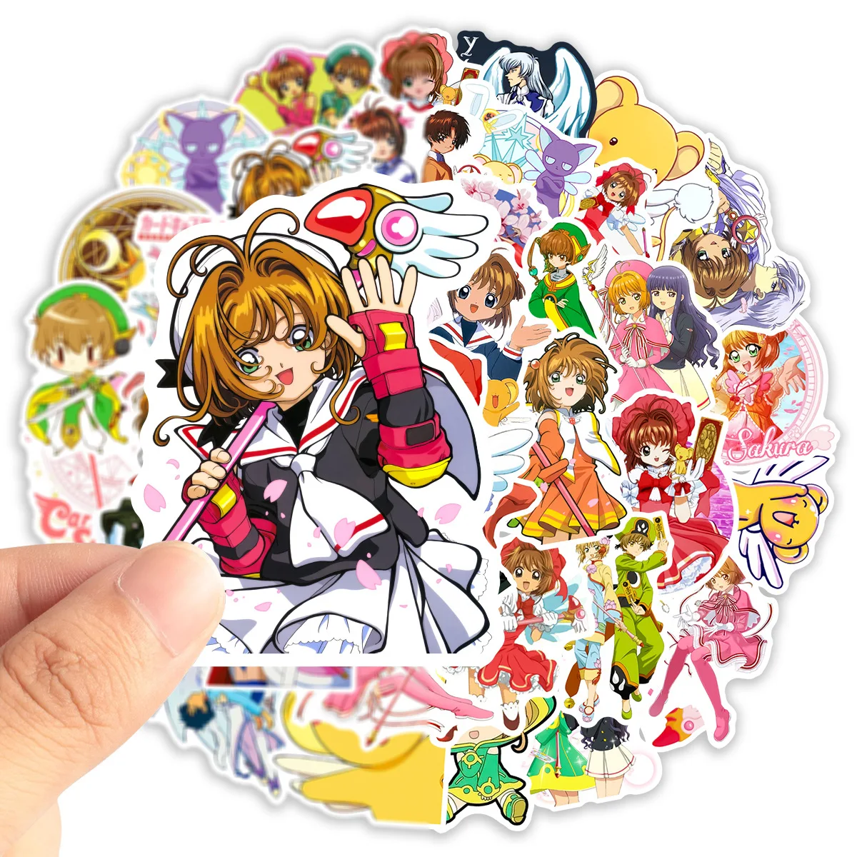 50Pcs Anime Card Captor Sakura Paper Stickers Stationery DIY Scrapbook Decor Graffiti Sticker for Laptop Skardboard Car Bike