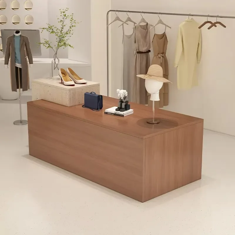 Elegant Modern Women's Clothing Store Showcase Wardrobe Cabinet Adjustable Hinged Wood Panel Door
