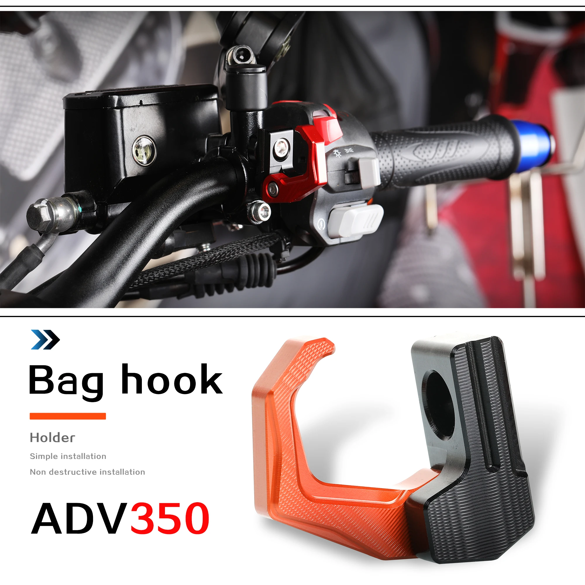 Motorcycle ADV350 Master Cylinder Bracket Bag Luggage Clamp Holder Helmet Hook For HONDA ADV350 ADV 350 Accessories CNC Brake