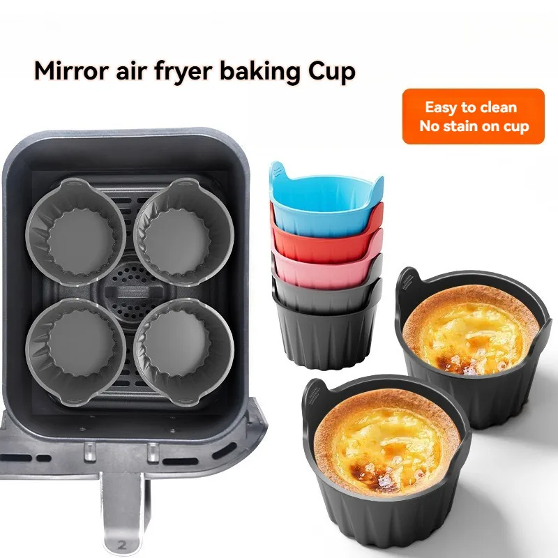 Easy To Clean Egg Cooking Mold Silicone Baking Cup Suitable For Air Fryers, Easy And Convenient For Home Kitchen Baking Tools