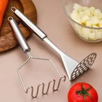 Potatoes Crusher Stainless Steel Pressed Potato Masher Ricer Puree Juice Maker Potato Pusher Smooth Mashed Fruit Tools Kitchen