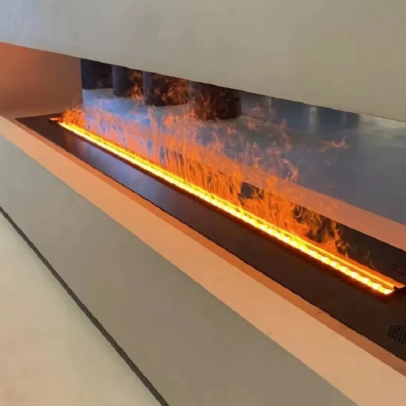 Household 2000mm 3d Led Flame Electric Fireplace Vapor Steam 3mm Ultra-Thin Panel Water Mist Fireplace Wall Mount