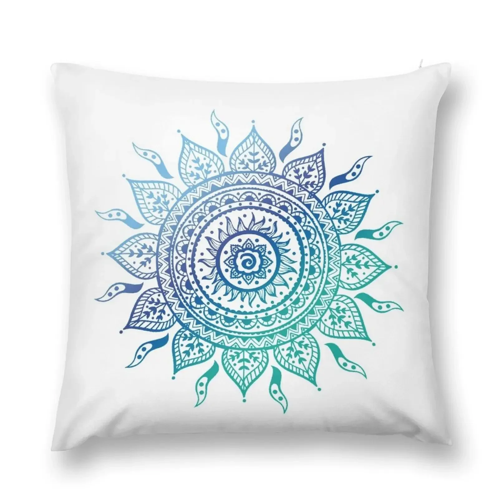 

Blue Gradient Mandala Throw Pillow Decorative Cushion pillow pillowcase pillow