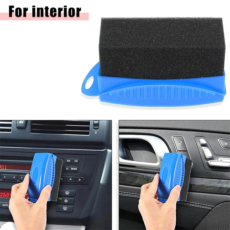 

Car Wheel Polishing Waxing Sponge Brush With Cover ABS Washing Cleaning Tire Contour Dressing Applicator Pads Detail Accessories