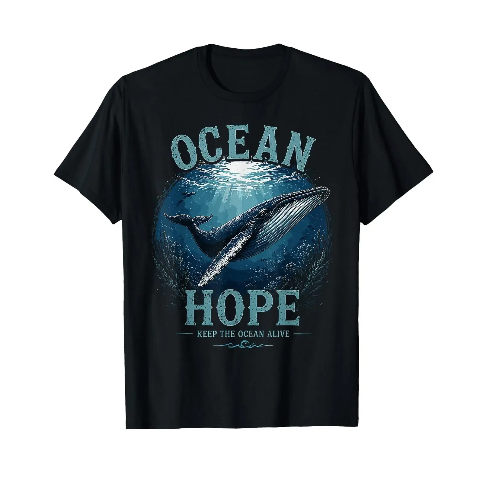 T-shirt Timmy Hope the Humpback Whale Team, style vintage, délavé, pour un usage quotidien, légèrement graphique, doux, tendance, polyvalent