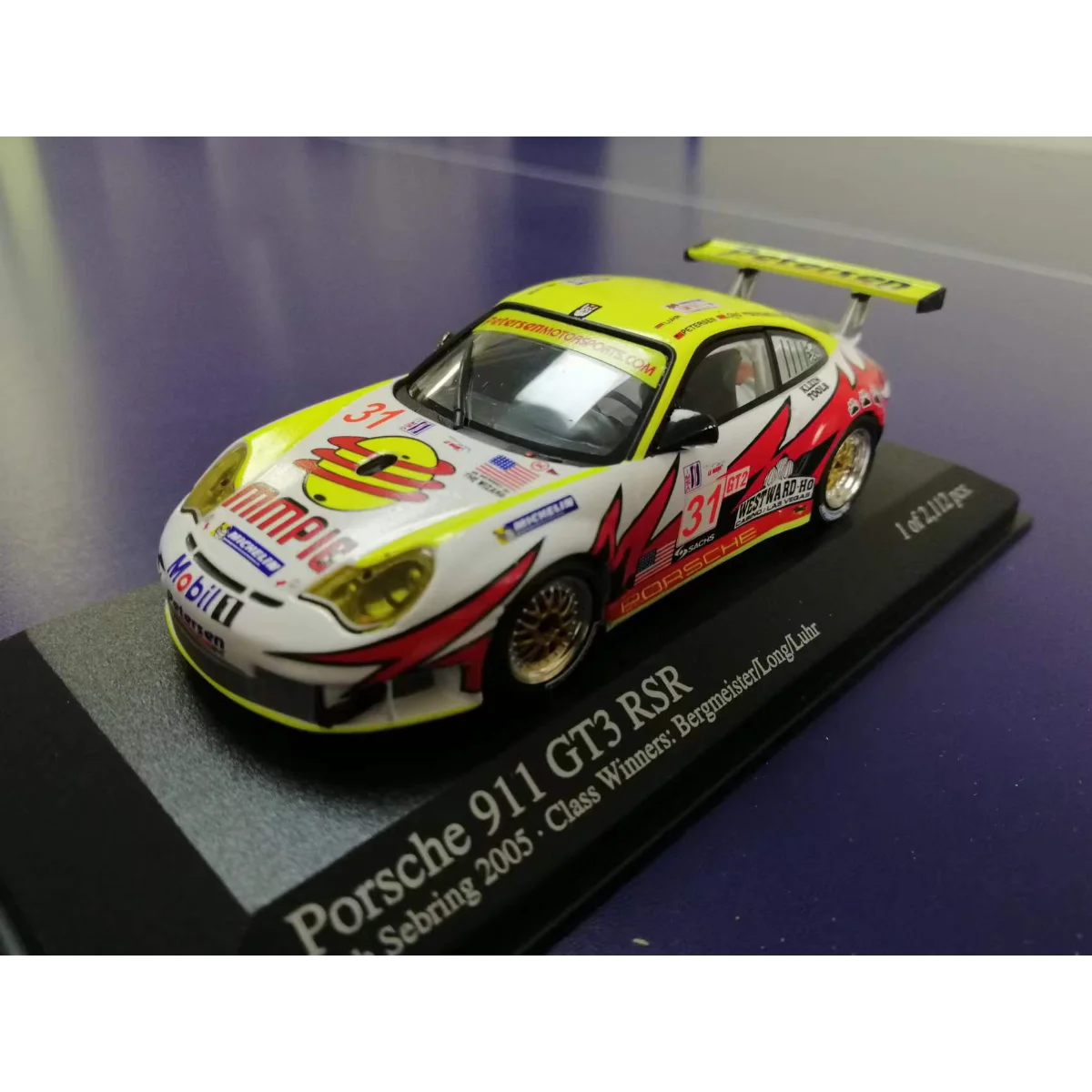 

Diecast 1:43 Scale Mini Cut Porsche 911 GT3 Berlin 2005 Season Champion 31 Alloy Car Model Collectible Toy Gift Souvenir Display