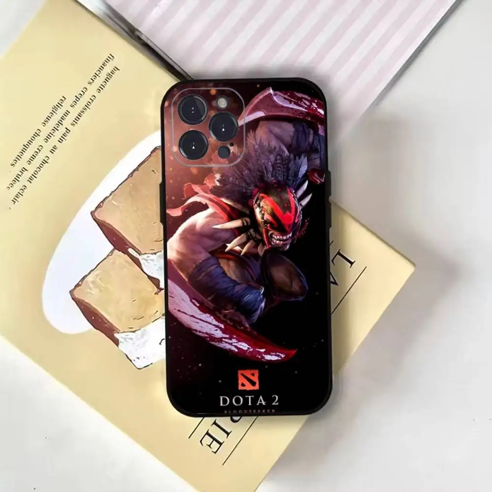 حافظة هاتف Dota 2 لهاتف iPhone16,15,14,13,12,11 Plus,Pro Max,XS,X,XR,SE,Mini,8,7,Soft Black Cover #2
