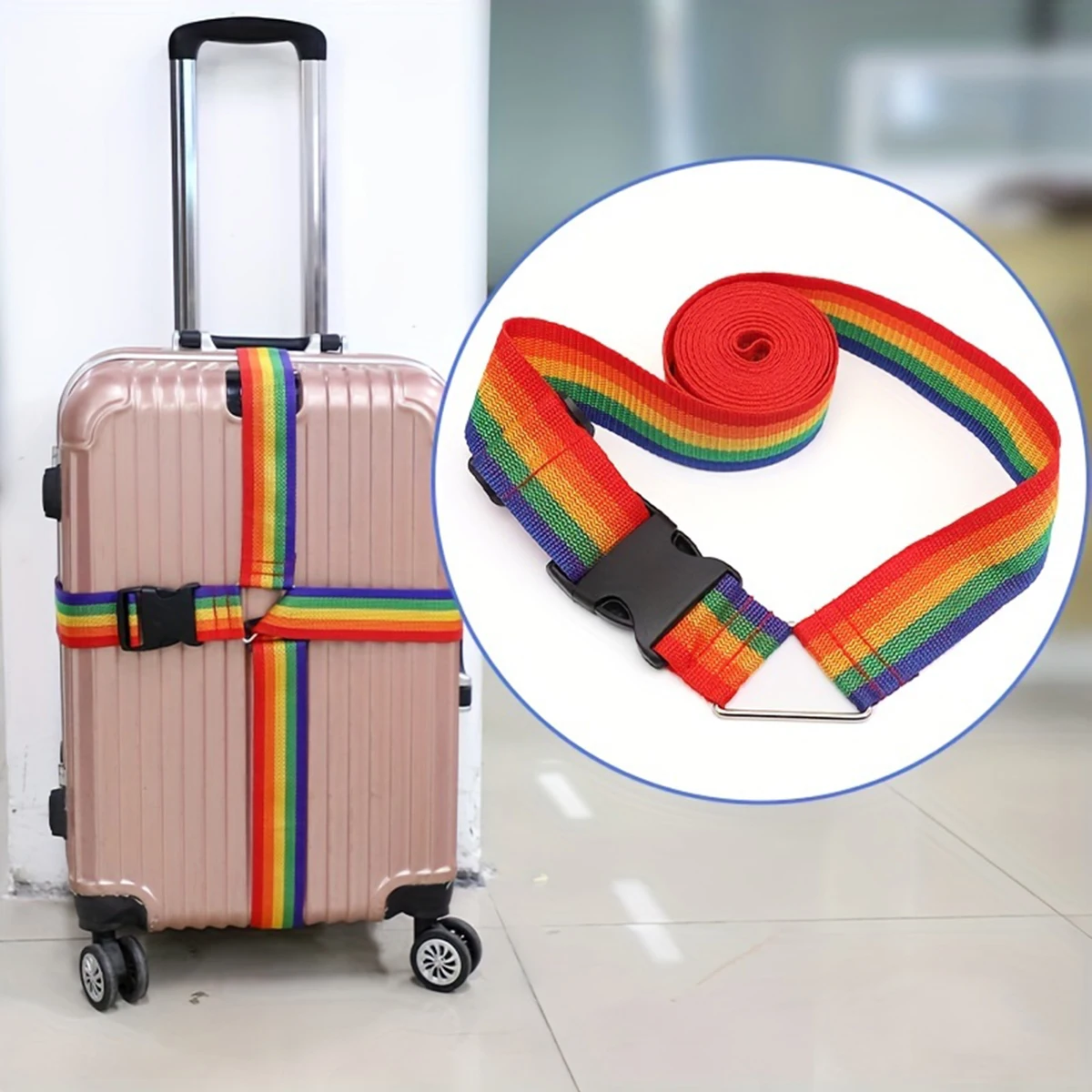 

1-Piece Upgraded Luggage Strap, Travel Bag Fastener, Luggage Binding Belt