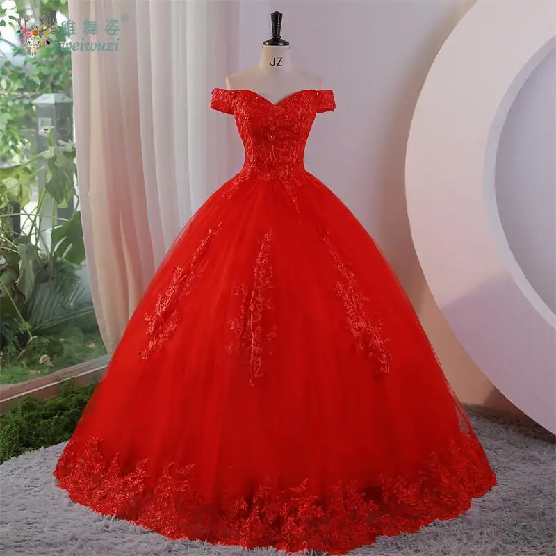 أنيقة الحبيب الفتيات كلمة واحدة طوق شبكة ملصقات مطرزة فساتين Quinceanera امتحان الفن أو فستان أداء المضيف