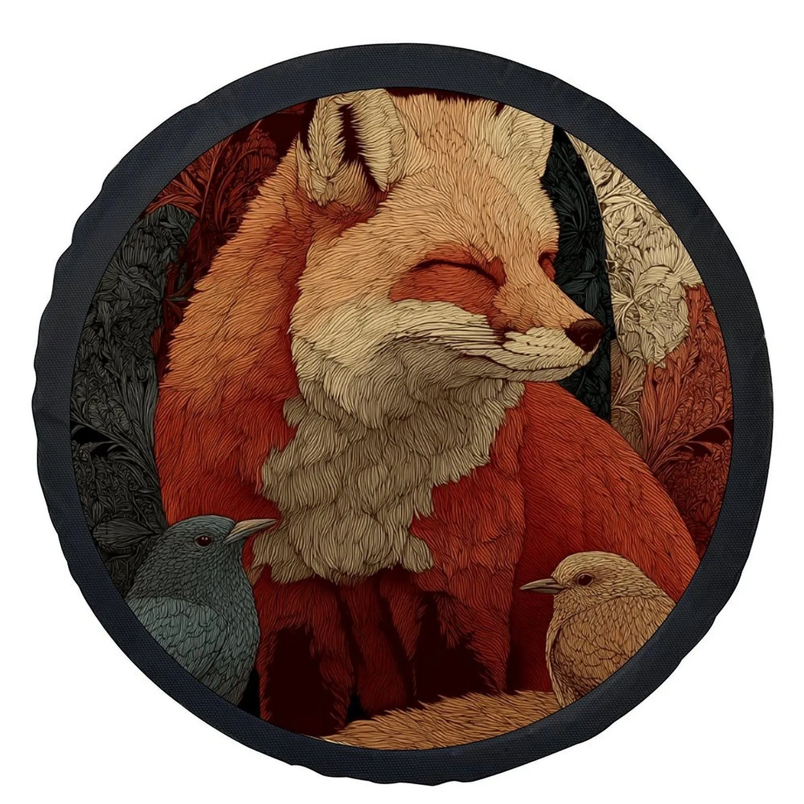 

Fox and Birds Art Tire Cover Universal Wheel Protector Custom Vehicle Accessory