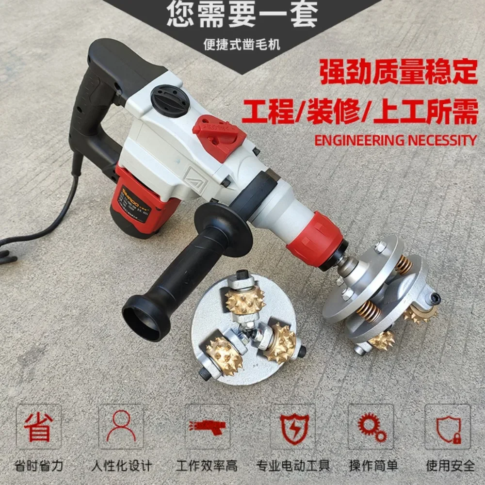 Electric Hair Chisel Litchi Alloy Flower Hammer Concrete Construction Hand Tool for Wall & Ground Hair Bridge Deck