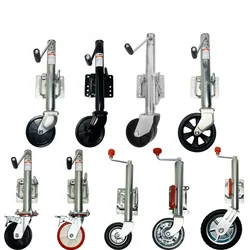6in/8 in Solid Wheel Sidewind Round Swivel Trailer Jack with Bolt on Capacity 540KG1500lb Jockey Wheel Boat RV Parts Accessories