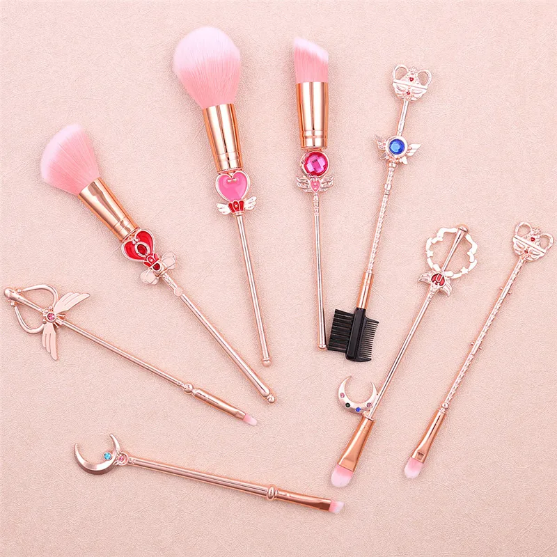 8pcs Anime Sailor Moon Makeup Brushes Set lady Girl Fashion Brushes Foundation Cosmetic Eyebrow Eyeshadow Brush Tool Pincel - view 5