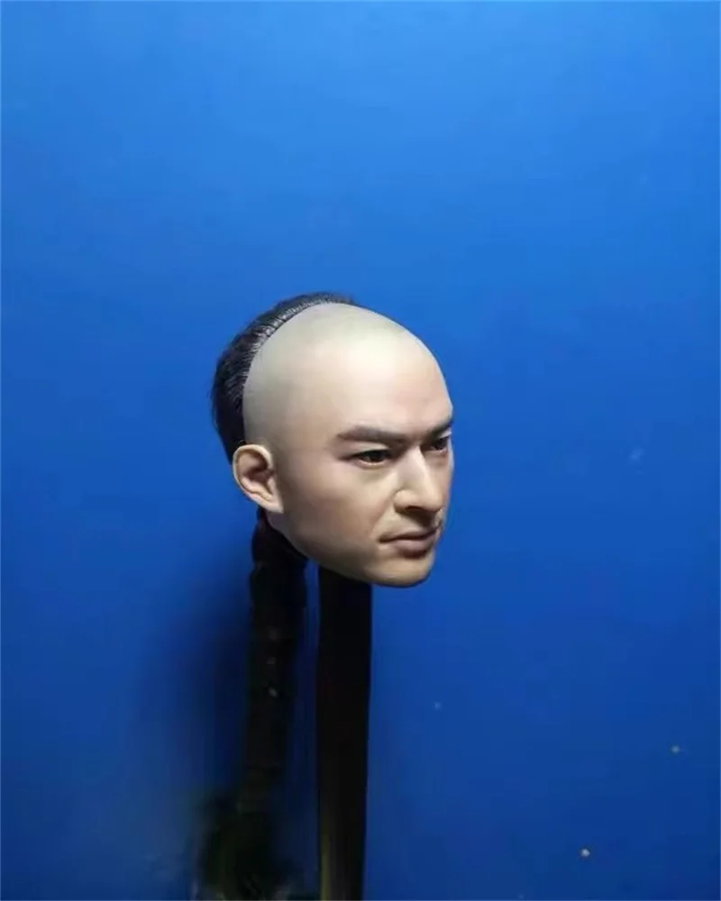 1/6 Ancient Soldier Steve Ma Head Carving Qing Dynasty Whip Hair Planting Model Toy For 12'' Action Figure Body In Stock