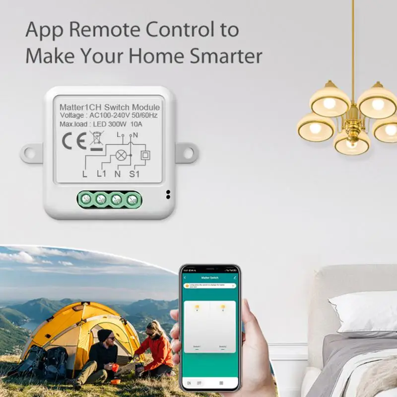 Home Kit WIFI Smart Switch Module Matter Protocol APP Wireless Remote Relay Breaker Support Siri Alexa Home