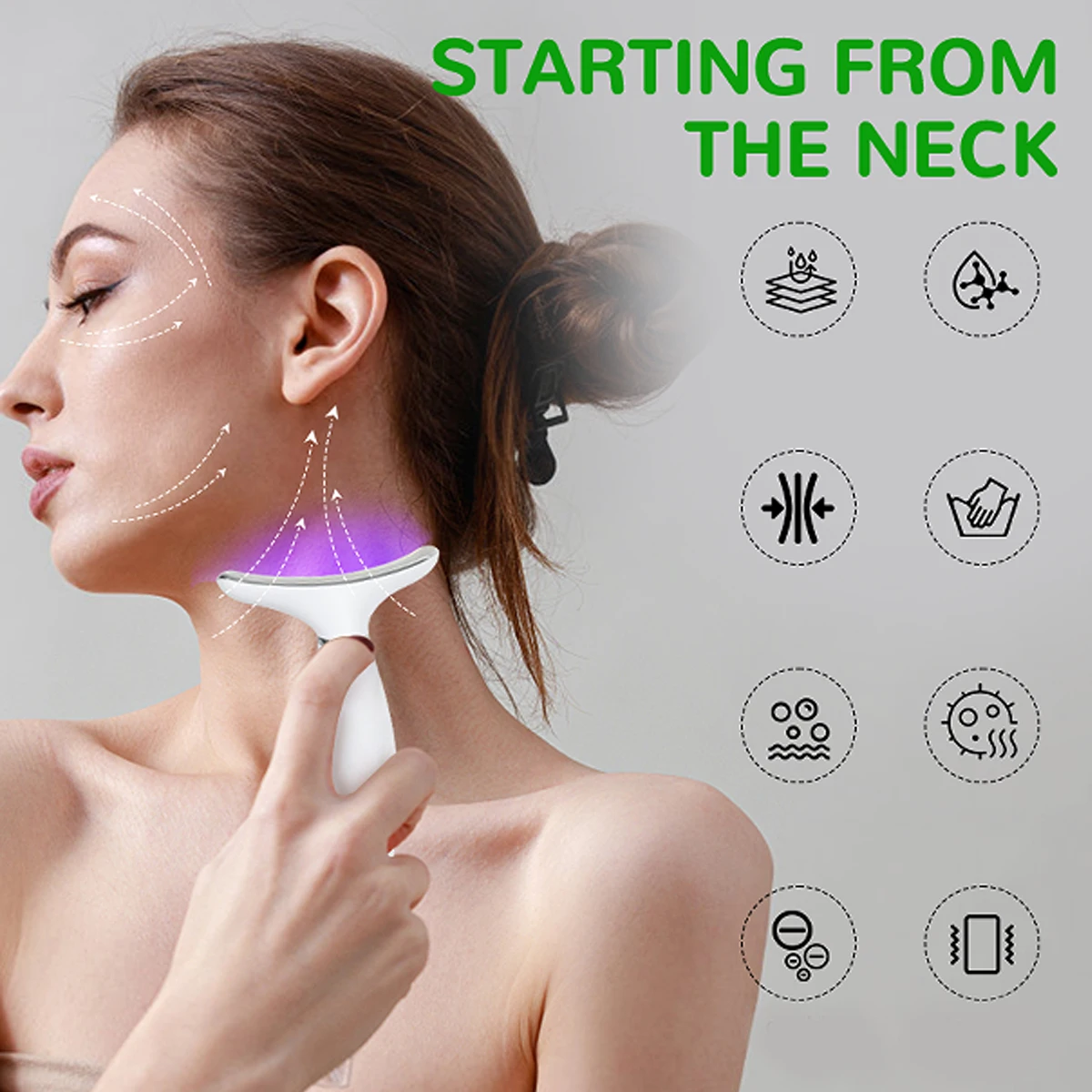 7 colour light neck instrument, face and neck whole body beauty massage, three gears 7 modes with screen display 2