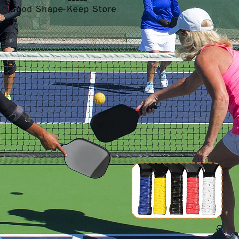 

Multi-color Pickleball Badminton Tennis Racket Overgrips Breathable Non-Slip PU Grip Tape Sweat Shock Absorption Stitching Grips