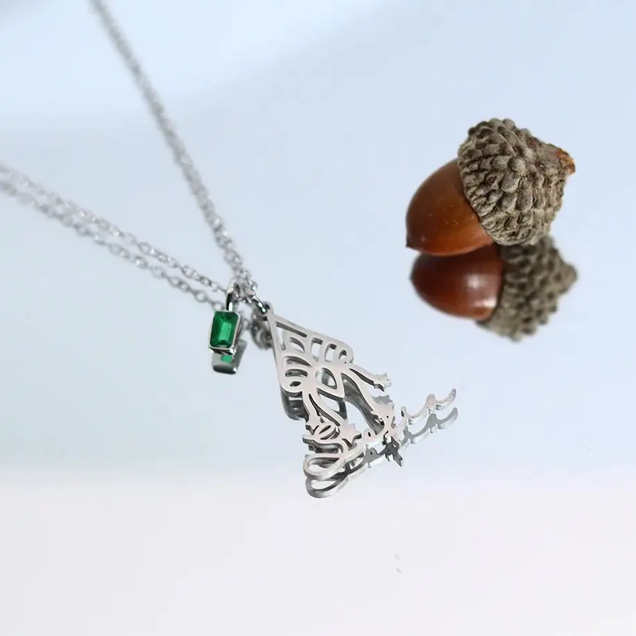 Chandler Customized Name Hollow Tree of Life Necklace Stainless Steel Gold Tone Christmas Gift Jewelry