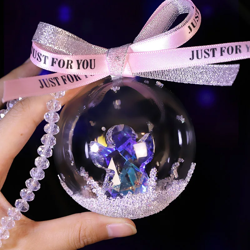Crystal Glass Ball with Angel Inside, Christmas Ornaments, Room Decoration, Crafts Collection, New Arrival