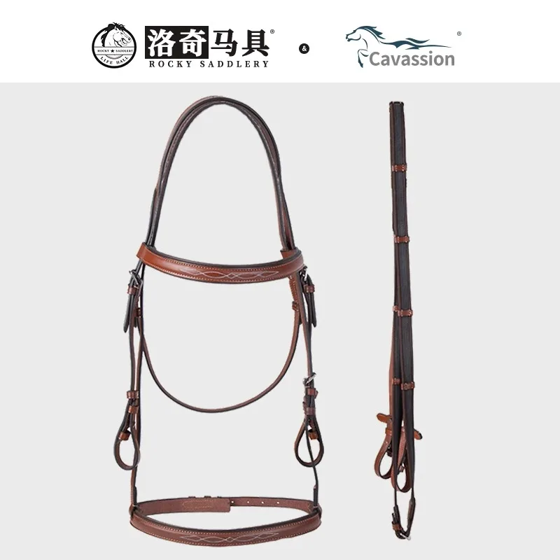 

cavassion horse riding bridle with unti-slip rubber reins equestrian equipments for horse back riding