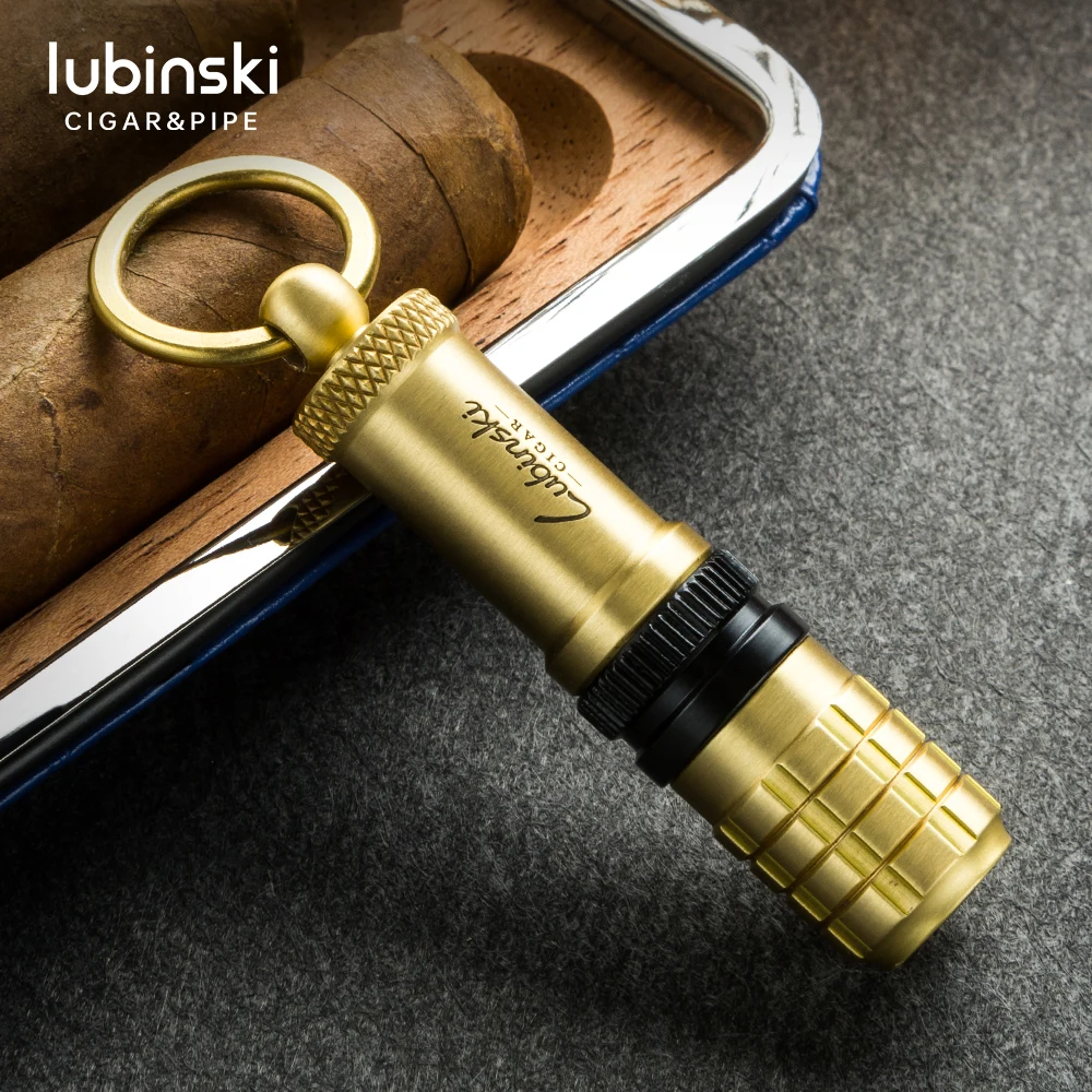 LUBINSKI Cigar Draw Enhancer Tool Portable Bronze Copper Material Cigar Pass Needle Of Cigar Punch 2 sizes Accessories