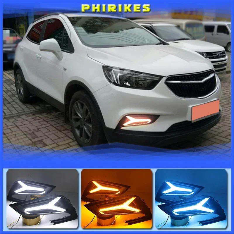 2 шт. светодиодные для Buick Encore Opel mokka 2016 2017 2018 дневные ходовые огни DRL противотуманные фары реле светодиодные DRL дневные фонари