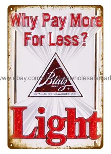 Blatz Light beer metal tin sign decorative indoor wall hangings