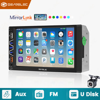 GEARELEC 7 Inch Car Bluetooth Radio Player MP5 Dual AUX Input Host Receiver With Screen Mirroring Function 2 DIN