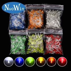 100pcs 3mm LED Diode F3 Assorted Kit White Green Red Blue Yellow Orange Pink Purple Warm White DIY Light Emitting Diode