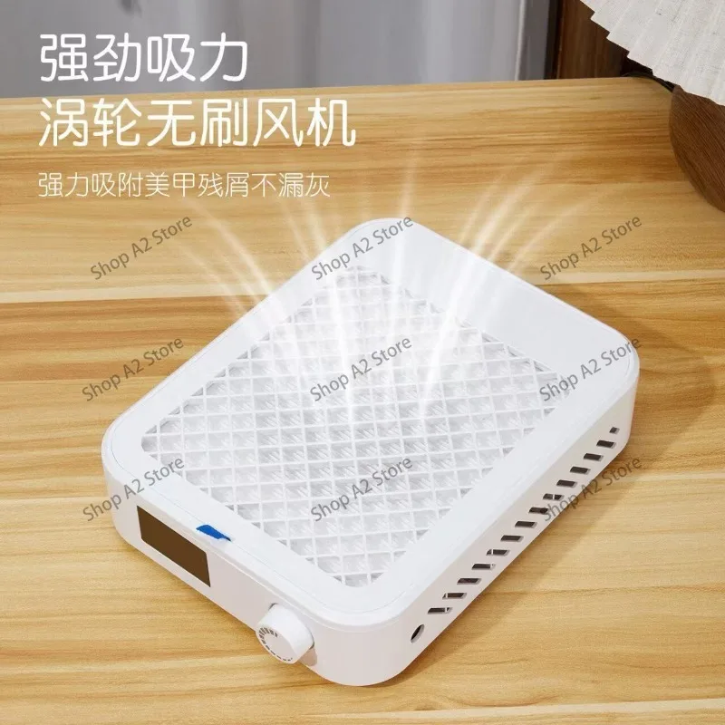 220v Nail Dust Remover Dual Turbine Strong Suction Nail Vacuum Cleaner for Manicure with Removable Filter Speed Adjustable